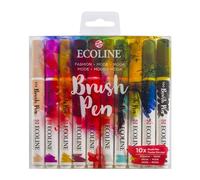Ecoline Brush Pen Set di 10 penne liquide ad acquerello - Moda | Pennarelli sfumabili per scrittura a mano, disegno e artigianato