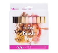 Ecoline Brush Pen Set di 10 penne liquide ad acquerello - ritratto | pennelli sfumabili per scrittura a mano, disegno e artigianato