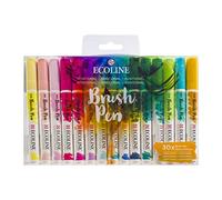 Ecoline Brush Pen Set di 30 penne acquerellabili liquide - colori aggiuntivi | Pennarelli sfumabili per scrittura a mano, disegno e artigianato
