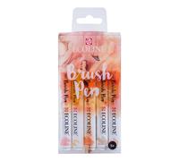 Ecoline Brush Pen Set di 5 penne acquerellabili liquide - Beige Rosa | Pennarelli sfumabili per scrittura a mano, disegno e artigianato
