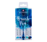 Ecoline Brush Pen Set di 5 penne liquide ad acquerello - blu - pennelli sfumabili per scrivere a mano, disegnare e creare oggetti