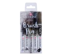 Ecoline Brush Pen Set di 5 penne liquide ad acquerello - Grigio | Pennarelli sfumabili per scrittura a mano, disegno e artigianato