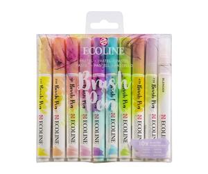 Ecoline - Set di 9 pennarelli e 1 blender, colori pastello