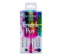 Ecoline Set di pennelli 5 colori primari | Aggiunta del nero e di una penna blender per una tavolozza di colori di base| Perfetto per lettere a mano, acquerello, schizzi veloci e ritocchi.