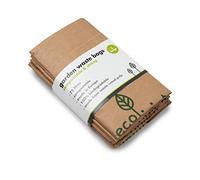 EcoLiving Sacchetti compostabili per rifiuti da giardino, 75 litri (5 sacchetti di carta) - super robusti sacchetti per rifiuti da giardino compostabili - sacchetti per rifiuti ecologici - sacchi