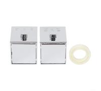 EcoLivzen Manopole termostatiche quadrate cromate per doccia, controllo della temperatura, coppia per miscelatore da bagno, in plastica ABS, mandrino a 20 denti