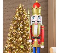 ECOM-CDL - Schiaccianoci gigante in legno da 1,2 m/1,5 m/1,8 m, re/soldato 4 feet King Red K01.