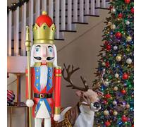 ECOM-CDL - Schiaccianoci gigante in legno da 1,2 m/1,5 m/1,8 m, re/soldato 4 feet King Red K20.