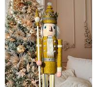 ECOM-CDL - Schiaccianoci gigante in legno da 1,2 m/1,5 m/1,8 m, re/soldato 5 feet King Gold K29.