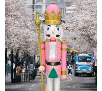 ECOM-CDL - Schiaccianoci gigante in legno da 1,2 m/1,5 m/1,8 m, re/soldato 5 feet King Pink K16.