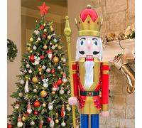 ECOM-CDL - Schiaccianoci gigante in legno da 1,2 m/1,5 m/1,8 m, re/soldato 5 feet King Red K01.