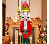 ECOM-CDL - Schiaccianoci gigante in legno da 1,2 m/1,5 m/1,8 m, re/soldato 6 feet King Red K03