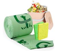 ecoME - Sacchetti biodegradabili per rifiuti alimentari, 10 l, 150 pezzi, certificati EN 13432, marchio del Regno Unito (10 l, 150 rivestimenti)