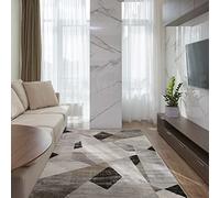 ECOMMERC3 Babek - Tappeto Salon Capelli Corti Grigio 120x170 con Tocco di Velluto, Tappeto Cotone e Poliestere Morbido ad Alta Densità di Facile Pulizia