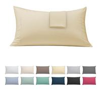 ECOMMERC3 | Confezione da 2 federe per cuscino 45 x 100 extra morbide e confortevoli. Federa per cuscino colore giallo, realizzata al 100% in Spagna, traspirante, facile da lavare