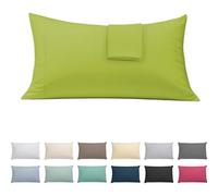 ECOMMERC3 | Confezione da 2 federe per cuscino 45 x 80 cm extra morbide e confortevoli. Federa per cuscino color pistacchio realizzata al 100% in Spagna, traspirante, facile da lavare