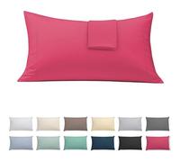 ECOMMERC3 | Confezione da 2 federe per cuscino 45 x 85 extra morbide e confortevoli. Federa per cuscino color ciliegia realizzata al 100% in Spagna, traspirante, facile da lavare