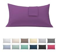 ECOMMERC3 | Confezione da 2 federe per cuscino 50 x 90 cm extra morbide e confortevoli. Federa per cuscino color lilla realizzata al 100% in Spagna, traspirante, facile da lavare