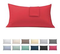 ECOMMERC3 | Confezione da 2 federe per cuscino 50 x 90 cm extra morbide e confortevoli. Federa per cuscino colore rosso, realizzata al 100% in Spagna, traspirante, facile da lavare