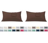 ECOMMERC3 | Confezione da 4 federe per cuscino 45 x 80 cm extra morbide e confortevoli. Federa per cuscino color marrone realizzata al 100% in Spagna, traspirante, facile da lavare