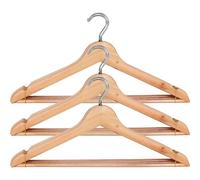 ECOMMERC3 | Confezione da 9 grucce in legno naturale resistenti ed eleganti per vestiti, abiti, camicie e pantaloni - 9 grucce in legno naturale robusto ed elegante