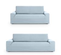 ECOMMERC3 | Copridivano 3+2 Duo universale e versatile - Copridivano blu celeste, facile da posizionare per schienale, seduta e bracci