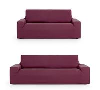 ECOMMERC3 | Copridivano 3+2 Duo universale e versatile - Copridivano colore bordeaux, facile da posizionare per schienale, seduta e bracci