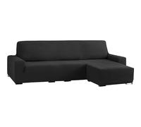 ECOMMERC3 | Copridivano a chaise longue bielastico per braccio corto destro, colore: nero, adattabile a tutti i modelli - copridivano con schienale regolabile in schiuma