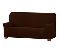 ECOMMERC3 | Copridivano bielastico jacquard, misura 3 posti, protezione completa, traspirante e regolabile, colore marrone, compatibile con diversi modelli di divano