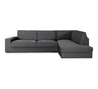 ECOMMERC3 | Copridivano Chaiselongue Braccio destro con schienale super elastico - Copridivano con chaise longue, grigio scuro, protettivo traspirante, con schiuma e gomma, valida destra o sinistra