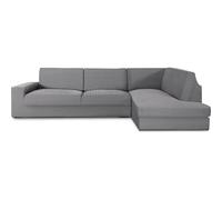 ECOMMERC3 | Copridivano Chaiselongue Braccio destro con schienale super elastico - Copridivano con chaise longue, grigio, protettivo traspirante, con schiuma e gomma, valida destra o sinistra