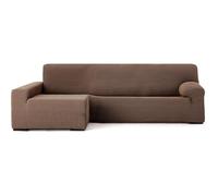 ECOMMERC3 | Copridivano Chaiselongue Braccio Lungo Sinistra Super Elastico Bielastico - Copridivano Chaiselong Colore Marrone con Schiume di Tenuta e Gomme di Valida Regolazione Destra o Sinistra