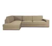 ECOMMERC3 | Copridivano Chaiselongue bracciolo sinistro con schienale super elastico - Copridivano chaise longue, beige, protettivo traspirante, con schiuma e gomma, valida destra o sinistra