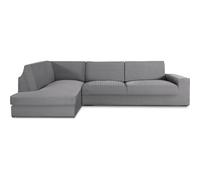 ECOMMERC3 | Copridivano Chaiselongue bracciolo sinistro con schienale super elastico - Copridivano con chaise longue, grigio, protettivo traspirante, con schiuma e gomma, valida destra o sinistra