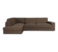 ECOMMERC3 | Copridivano Chaiselongue bracciolo sinistro con schienale super elastico - Copridivano con chaise longue, marrone protettivo traspirante, con schiuma e gomma, valida destra o sinistra
