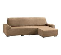 ECOMMERC3 | Copridivano con chaise longue, bracciolo corto destro, elastico, in jacquard, colore: tortora, universale, con schiuma di fissaggio e gomme antiscivolo