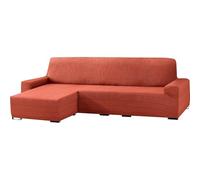 ECOMMERC3 | Copridivano con chaise longue, bracciolo corto sinistro, elastico, in jacquard, con fodera per divano ChaiseLongue colore caldaia, vestibilità universale, con schiuma di fissaggio e gomme