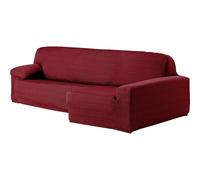 ECOMMERC3 | Copridivano con chaise longue, con braccio lungo destro, elastico, in jacquard, colore: bordeaux, misura universale, con schiuma di fissaggio e gomme antiscivolo