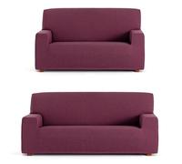 ECOMMERC3 | Copridivano Duo 3+2 universale e versatile - Copridivano colore bordeaux, facile da posizionare per schienale, seduta e bracci