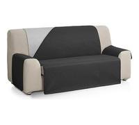 ECOMMERC3 | Copridivano extra morbido per divano a 4 posti XL - Copridivano regolabile con imbottitura, colore: grigio/nero - Copridivano reversibile