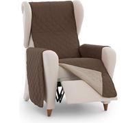 ECOMMERC3 | Copridivano imbottito e reversibile a 1 posto: copridivano marrone protettivo per divano di alta qualità, regolabile, materiale resistente ed elegante