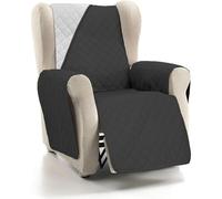 ECOMMERC3 | Copridivano misura 1 posto/relax super regolabile - copridivano 1 posto/relax reversibile colore grigio/nero imbottito ed extra morbido 100% Made in Spain
