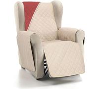 ECOMMERC3 | Copridivano misura 1 posto/relax super regolabile - copridivano 1 posto/relax reversibile colore beige/rosso imbottito ed extra morbido 100% Made in Spain