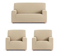 ECOMMERC3 | Copridivano Trio 3+1+1 universale e versatile - Copridivano colore beige protettivo facile da posizionare per schienale, seduta e bracci