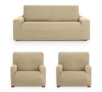 ECOMMERC3 | Copridivano Trio 3+1+1 universale e versatile - Copridivano colore beige protettivo facile da posizionare per schienale, seduta e bracci
