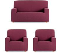 ECOMMERC3 | Copridivano Trio 3+1+1 universale e versatile - Copridivano colore bordeaux, facile da posizionare per schienale, seduta e bracci