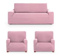 ECOMMERC3 | Copridivano Trio 3+1+1 universale e versatile - Copridivano colore rosa, facile da posizionare per schienale, seduta e bracci