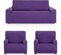 ECOMMERC3 | Copridivano Trio 3+1+1 universale e versatile - Copridivano colore viola facile da posizionare per schienale, seduta e bracci
