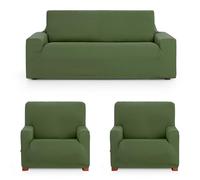 ECOMMERC3 | Copridivano Trio 3+1+1 universale e versatile - Copridivano verde protettivo facile da posizionare per schienale, seduta e bracci