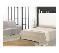 ECOMMERC3 | Copriletto multiuso dimensioni 230 x 260 cm per divano o letto - Foulard multiuso al tatto extra morbido, colore beige